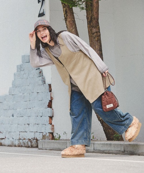 オリジナルフェイクムートンモカシンブーツ（モカシン/デッキシューズ