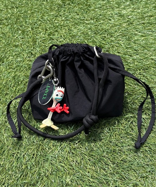 セール】【UNISEX】ナイロン2WAY巾着バッグ/キーホルダー付き