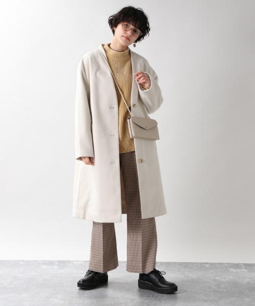 RAGEBLUE（レイジブルー）の「ケープメリノノーカラーコート/948126