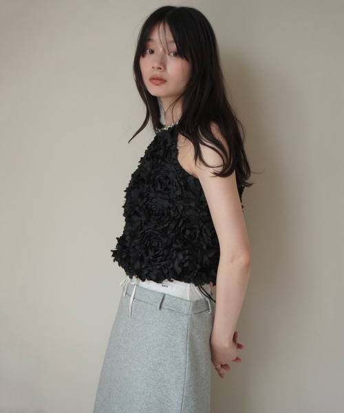 セール】ボリュームフラワーモチーフアメスリトップス（その他トップス