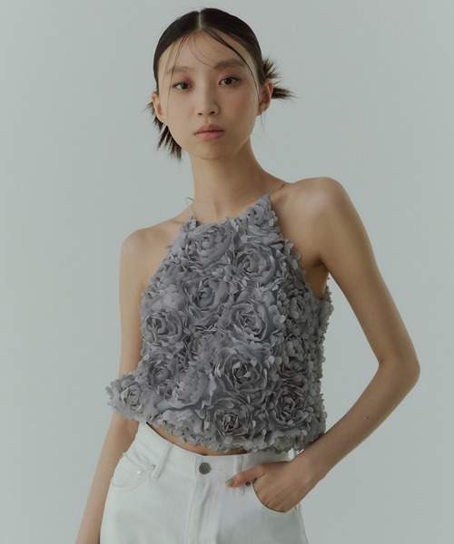 セール】ボリュームフラワーモチーフアメスリトップス（その他トップス