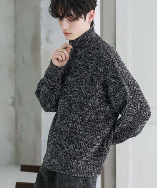 ビッグシルエット畦編みショート丈ドライバーズニット（ニット
