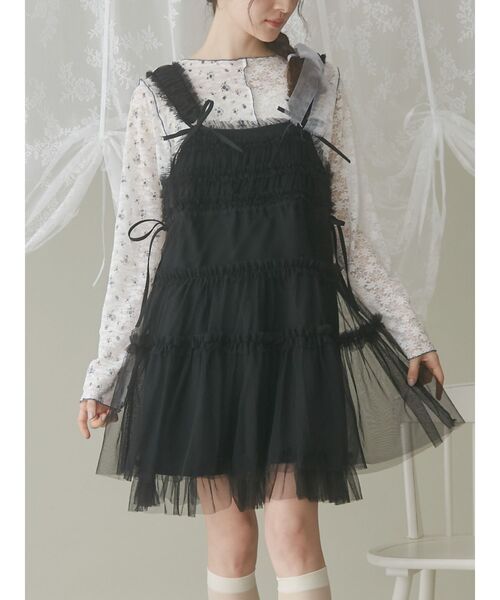 チュールコルセットミニワンピース（ワンピース）｜merry jenny