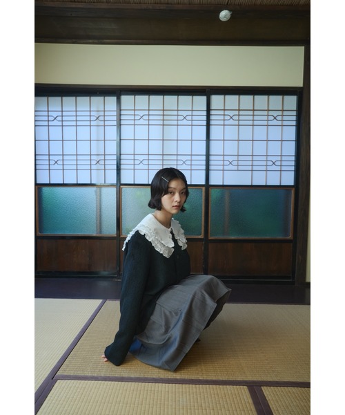 セール】no collar wool shaggy jacket / ノーカラーウールシャギー