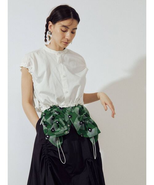 UN3D.（アンスリード）の「SHORT GATHER SH / ショートギャザーシャツ