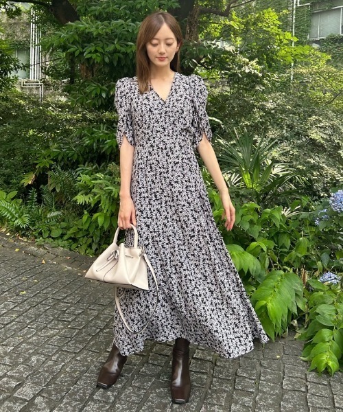 FRAY I.D（フレイアイディー）の「カシュクールフラワーワンピース