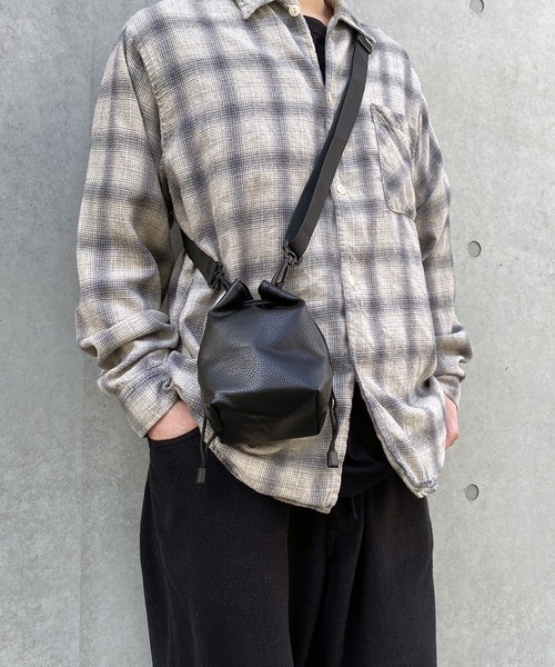 セール】ヴィンテージタイプ PUレザー 巾着 ミニショルダーバッグ