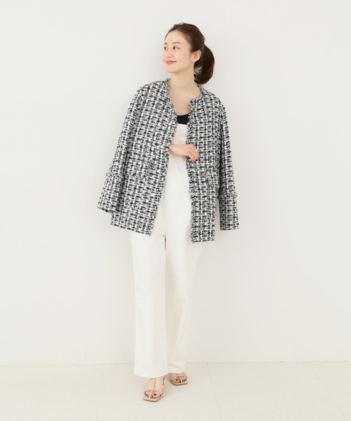IENA（イエナ）の「Marin Tweed ジャケット.S（ノーカラージャケット