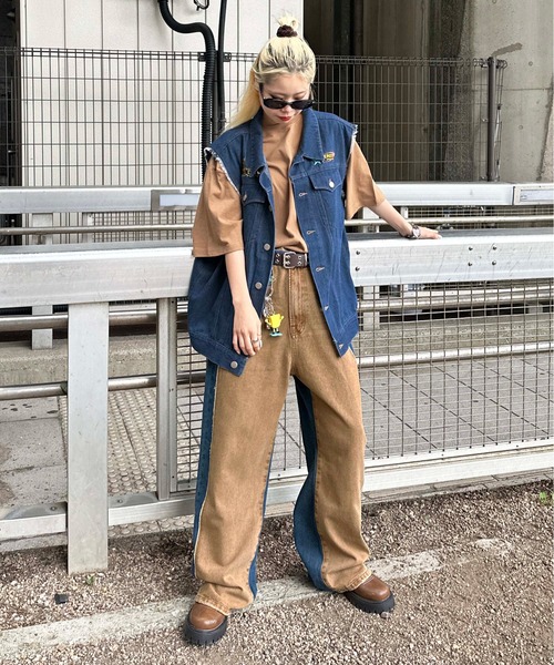 sedacle（セダクル）の「配色カラー切り替えデニム（デニムパンツ