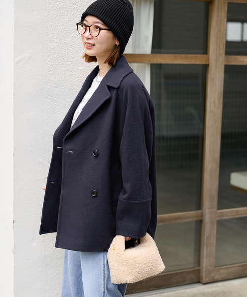 セール】《追加》尾州ウールスーパー100モッサPコート（ピーコート