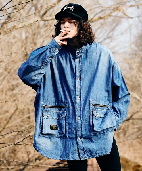glamb（グラム）の「Stand Collar Denim SH / スタンドカラーデニム