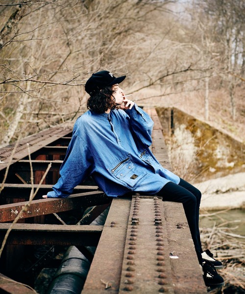 glamb（グラム）の「Stand Collar Denim SH / スタンドカラーデニム