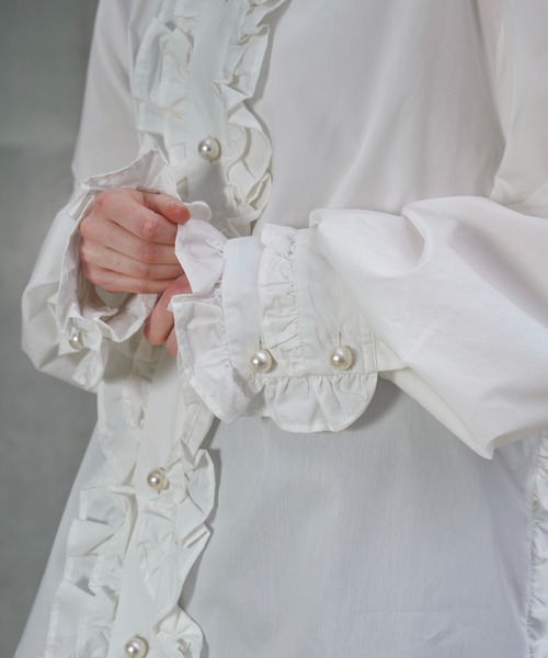 seyto（セイト）の「Long frill big collar shirt / ロングフリル