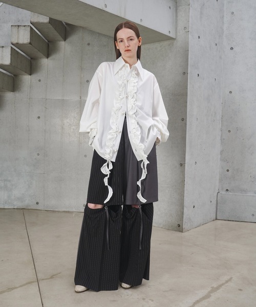 seyto（セイト）の「Long frill big collar shirt / ロングフリル