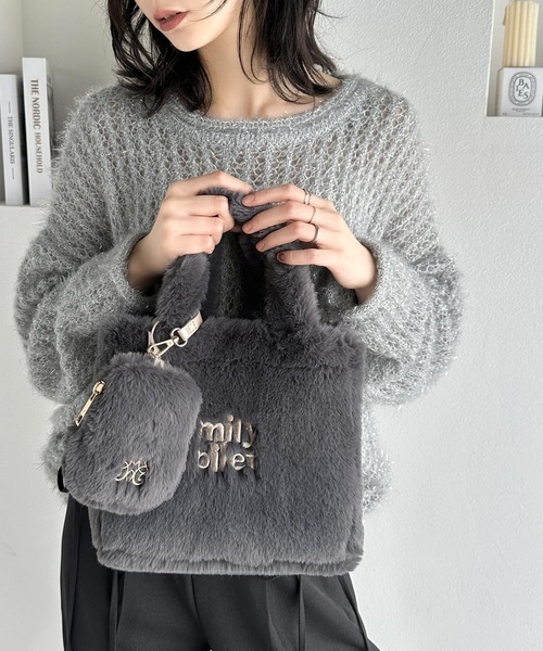 セール】【mily bilet】ふわふわのファーで魅了する。ミニポーチ付き
