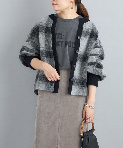 SHIPS（シップス）の「〈手洗い可能〉チェックショートカーディガン