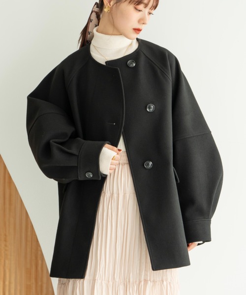 hinari（ヒナリ）の「ウェーブデザインミドルコート（その他アウター