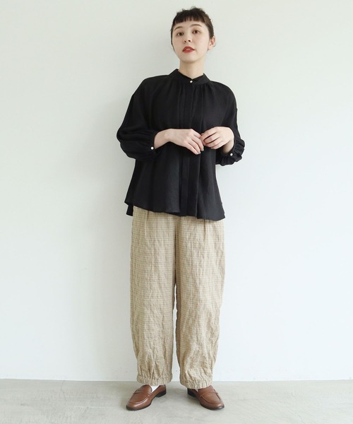 l'atelier du savon（アトリエドサボン）の「○くしゃっとチェックの裾