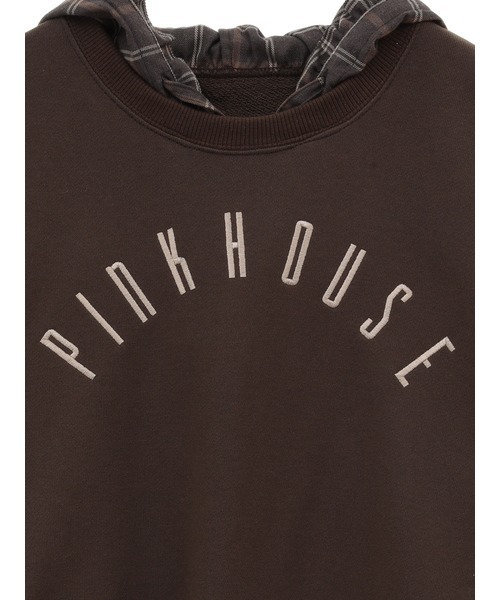 PINK HOUSE（ピンクハウス）の「タータンチェックフード付きロゴ