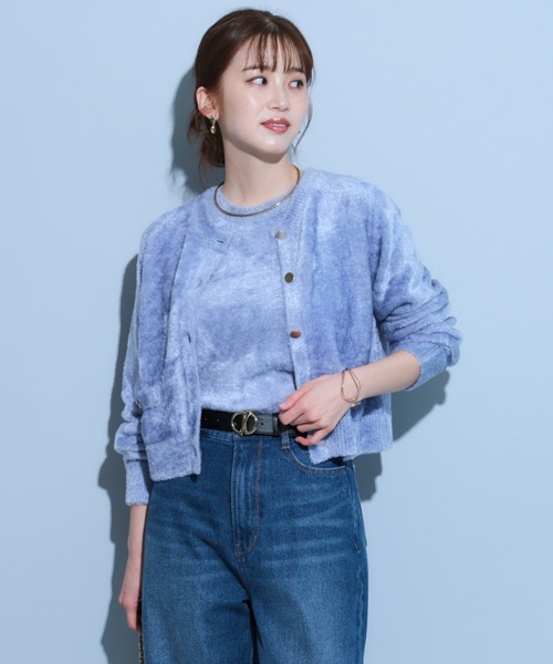 JUSGLITTY（ジャスグリッティー）の「ラメベロアカーディガン（ニット