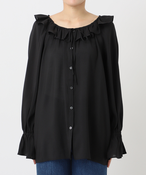 セール】手洗い可 / フリルカラーブラウス（シャツ/ブラウス）｜B.C