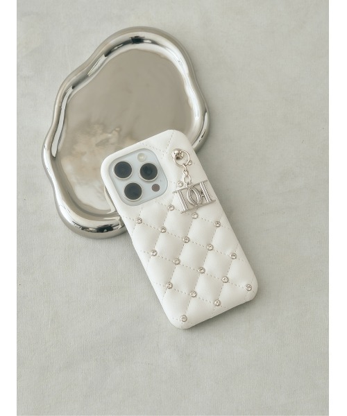 キルティングビジューDDチャームiPhoneケース（スマホケース/カバー