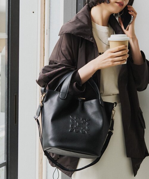 エンボスモノグラム2WAYミニトートバッグ（トートバッグ）｜russet