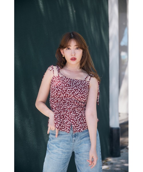 Cherry Pattern Strap Top（キャミソール）｜Her lip to（ハーリップ