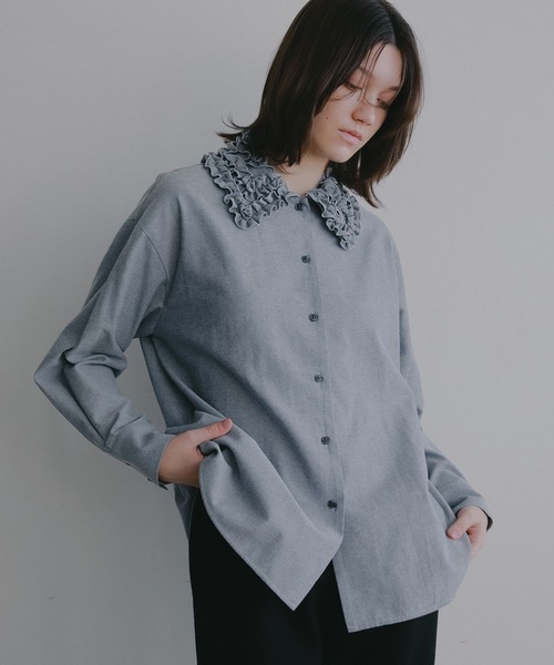 FRILL COLLAR OXFORD SHIRT（シャツ/ブラウス）｜MANOF（マノフ）の