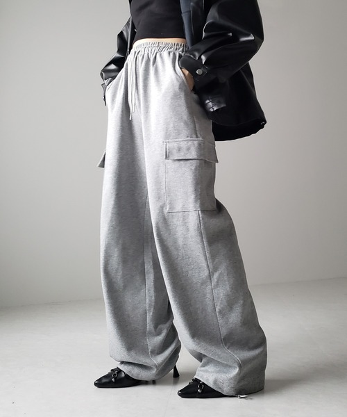 セール】【 裾絞り可能な2way 】ドローコードワイドルーズカーゴ