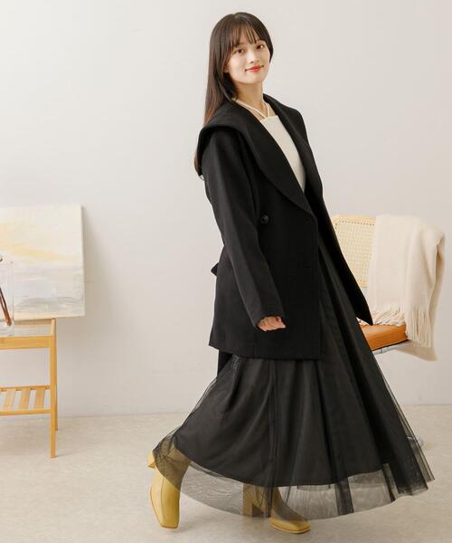 HEYUMM（ヘユム）の「ビッグカラーミディコート（チェスターコート