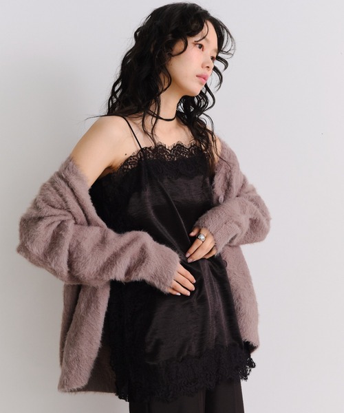 サテン裾レースインナーキャミソール（キャミソール）｜Shelly island