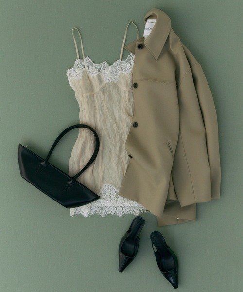 SHEER TRIMMING LACE CAMISOLE/シアートリミングレースキャミソール