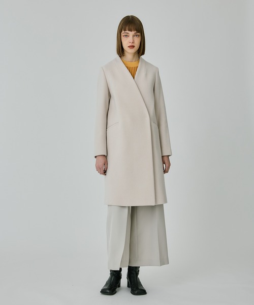Super140カシミヤ混Vネックコート（ノーカラーコート）｜UNITED TOKYO