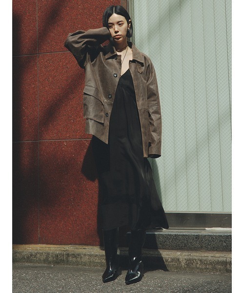 MIESROHE（ミースロエ）の「フェイクレザーカバーオールジャケット