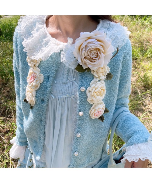 PINK HOUSE（ピンクハウス）の「ホワイトローズコサージュ（ブローチ