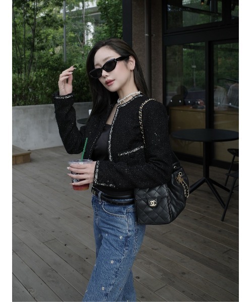 スパンコールツイードジャケット（その他アウター）｜Darich