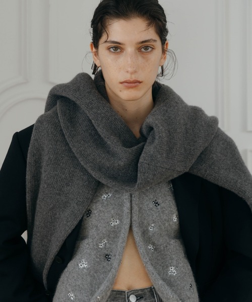 FLOWER EMBROIDERY KNIT JACKET/フラワーエンブロイダリーニット