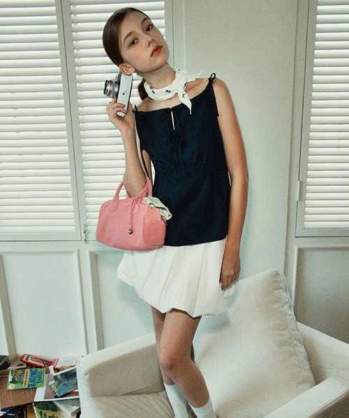 ボートネック フロントリボン キャミソールトップス FX24S023【Fano