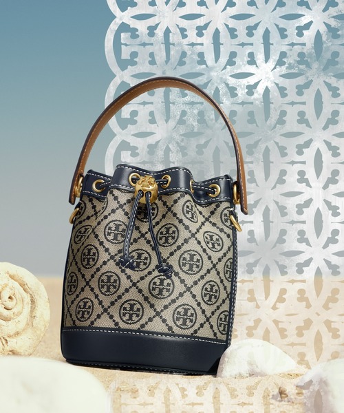 TORY BURCH（トリーバーチ）の「Tモノグラム ジャカード ミニ バケット