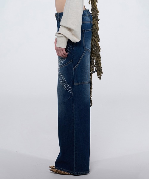 SCULPTOR（スカルプター）の「Rhinestone Lowrise Denim/ライン