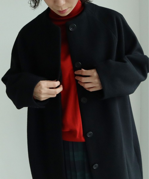 yuni（ユニ ）の「super100 Wool ラグランコクーンコート（その他