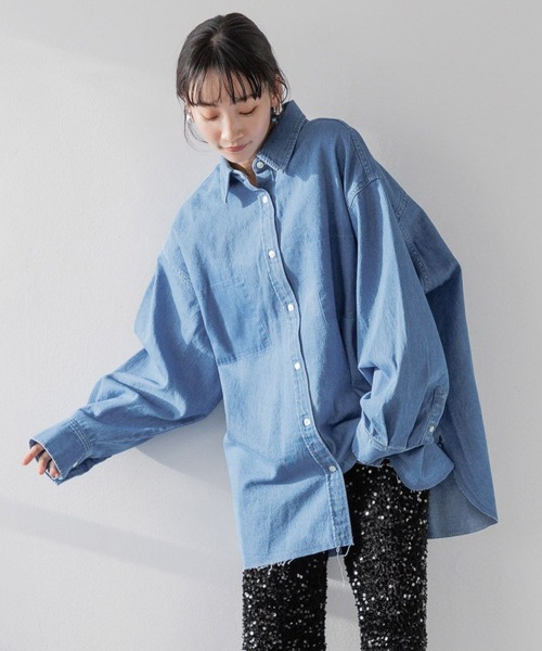 LOWRYS FARM（ローリーズファーム）の「デニムBIGシャツ 991736
