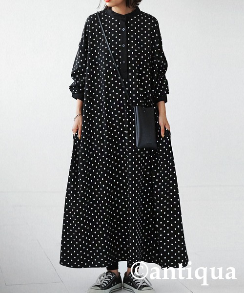 ドット柄ワンピース（ワンピース）｜antiqua（アンティカ）の