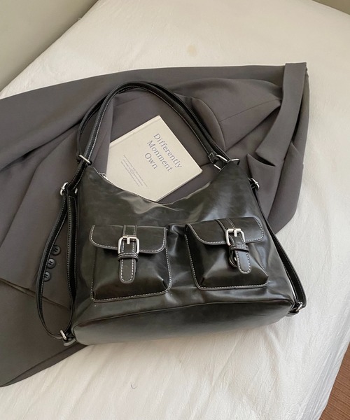 Y2K バックルレザーショルダーバッグ 3WAY（ショルダーバッグ）｜FREE