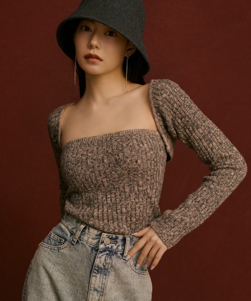 SNIDEL（スナイデル）の「ビスチェニットセットカーディガン（ニット