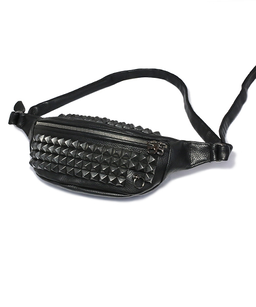 牛革 レザー スタッズ ショルダー ボディバッグ S ブランド オリジナル