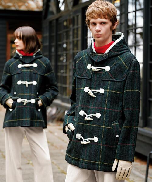 セール】タータンチェック ダッフルジャケット（ダッフルコート