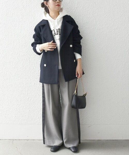 セール】SHIPS any: ウール ミックス コクーン ショート Pコート