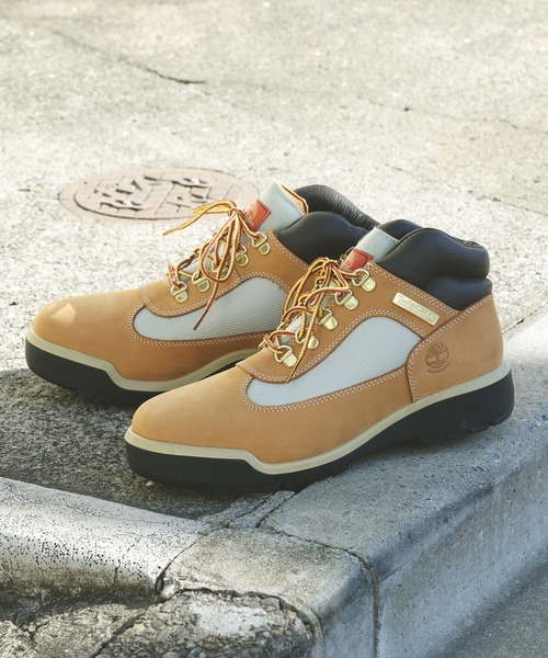 メンズ フィールドブーツ ファブリック＆レザー ウォータープルーフ